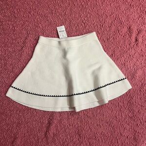 Crewcuts Girls Crochet White Tennis Skirt with Black Rickrack